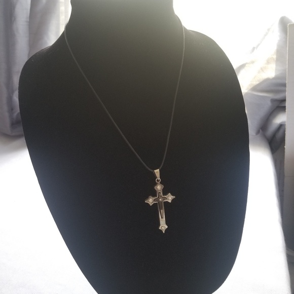 Stainless Steel Cross Pendant Necklace - Picture 3 of 3